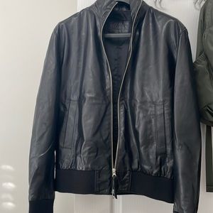 leather jacket-  bomber,  roots canada leather